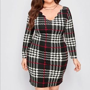 Shein Plaid Bodycon Dress